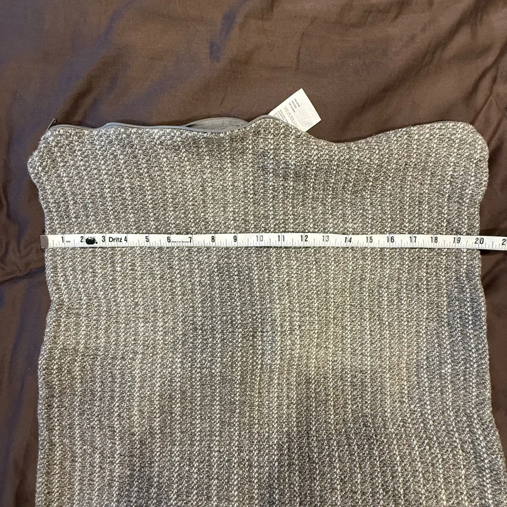 Crate&Barrel Gray Knit Pillow Cover